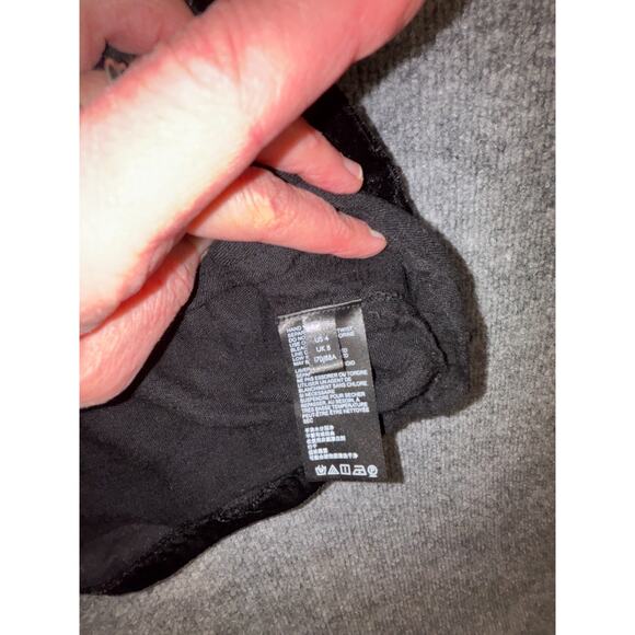 We The Free Black Velvet Mini Skirt Size 4 Side Zip, Ruched Drawstring Detail - Picture 5 of 8